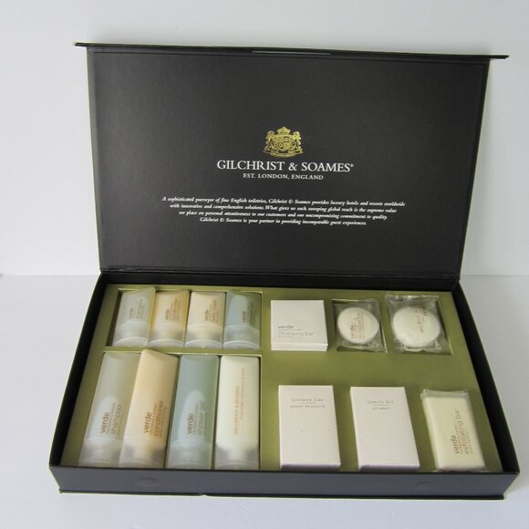 Gilchrist & Soames Travel Set/Lot of 14 Soap, Lotion, Shampoo, Conditioner NIB - Picture 1 of 4